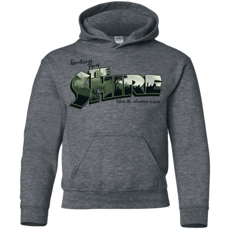 Sweatshirts Dark Heather / YS Greetings from the Shire Youth Hoodie