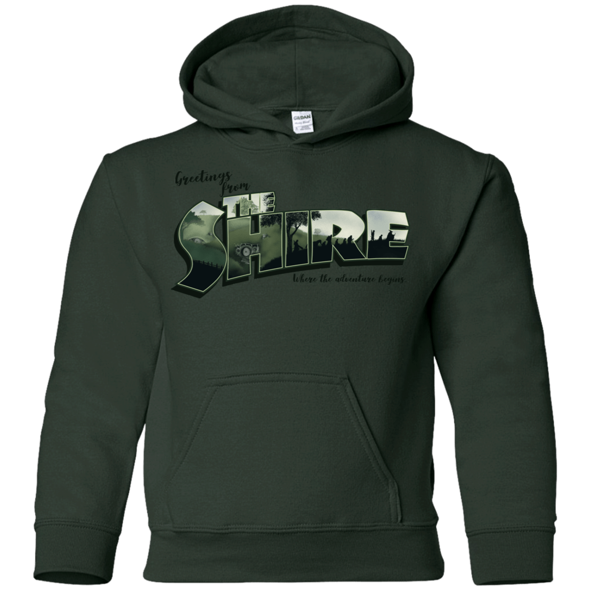 Sweatshirts Forest Green / YS Greetings from the Shire Youth Hoodie