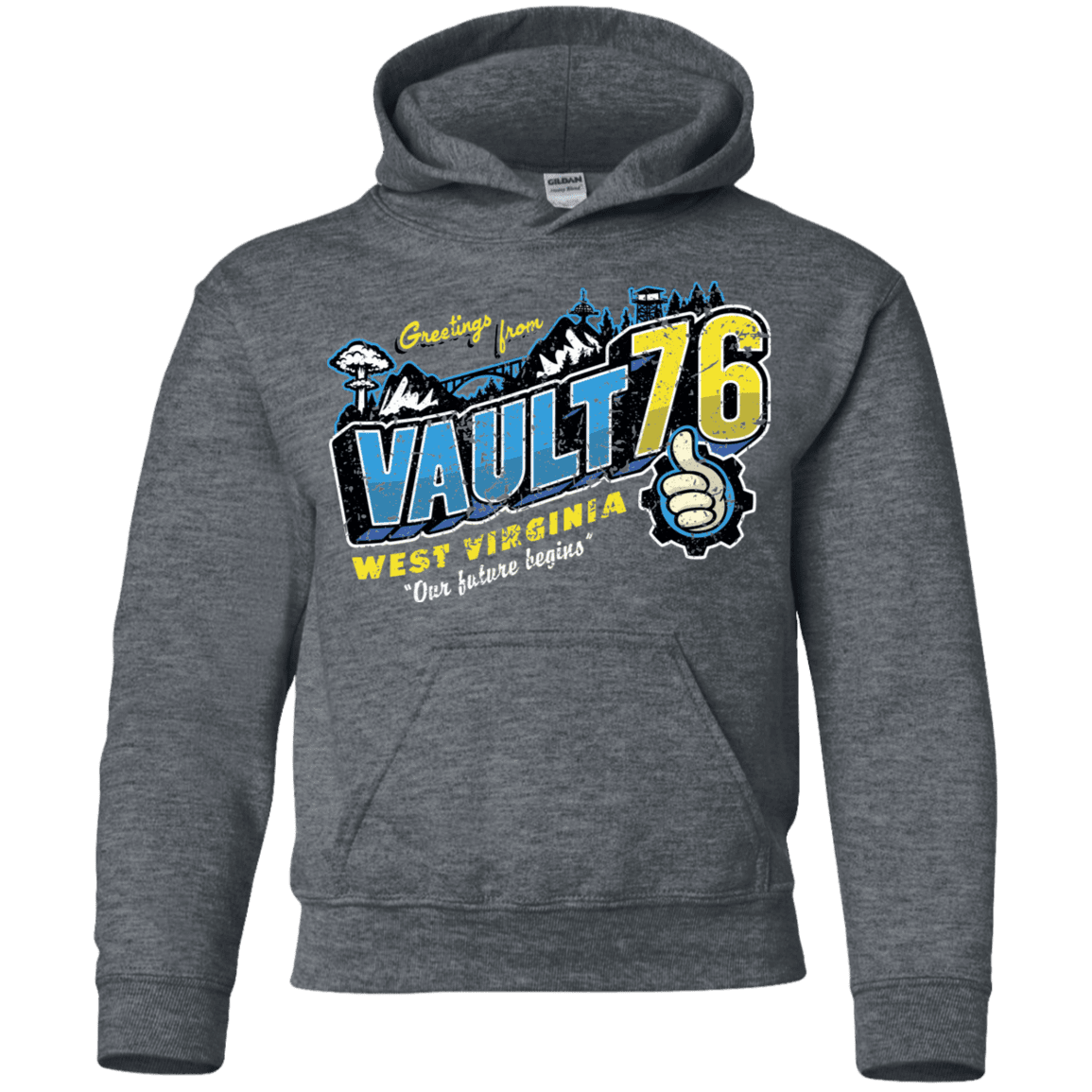 Sweatshirts Dark Heather / YS Greetings from WV Vault Youth Hoodie