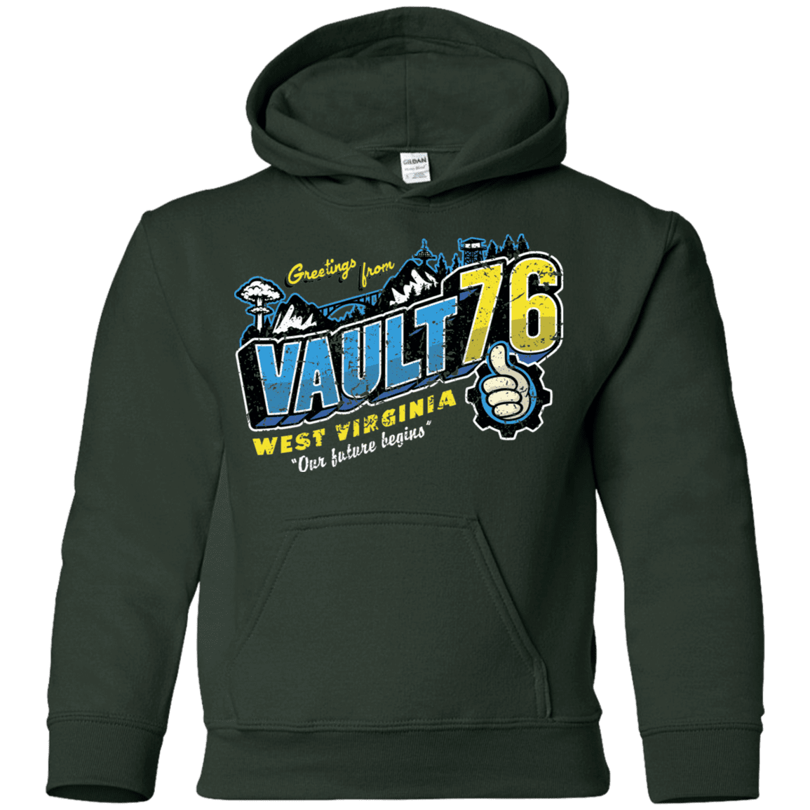 Sweatshirts Forest Green / YS Greetings from WV Vault Youth Hoodie