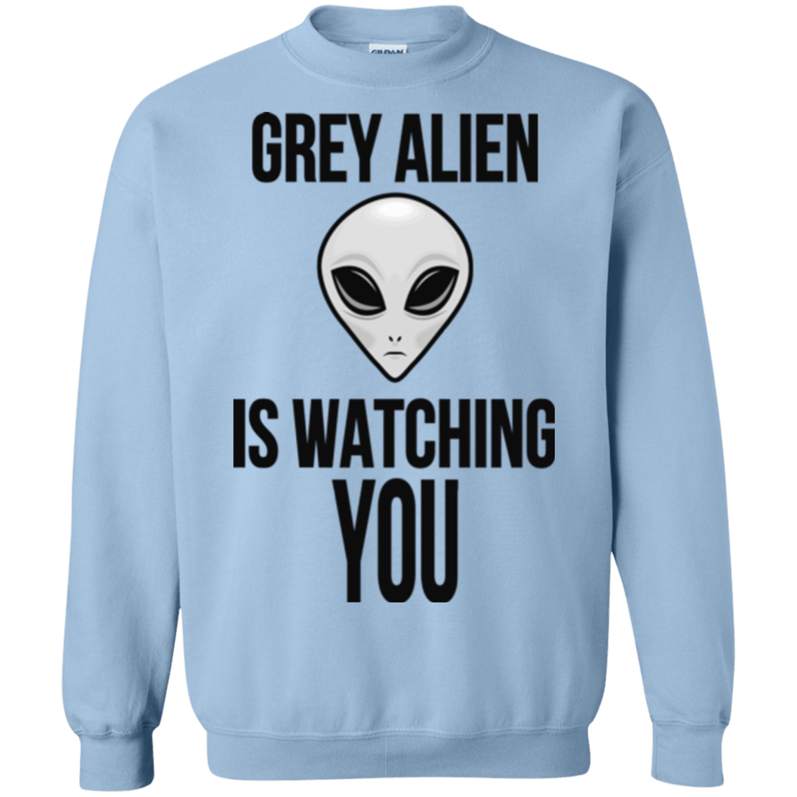 Sweatshirts Light Blue / Small Grey Alien Crewneck Sweatshirt