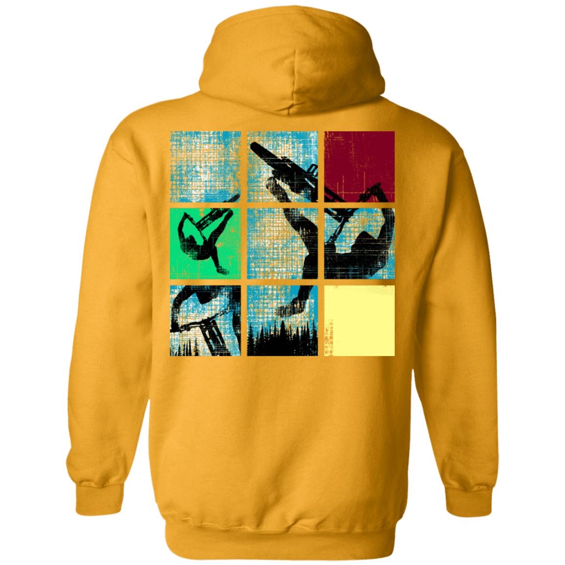 Sweatshirts Gold / S Grid Ride Back Print Pullover Hoodie