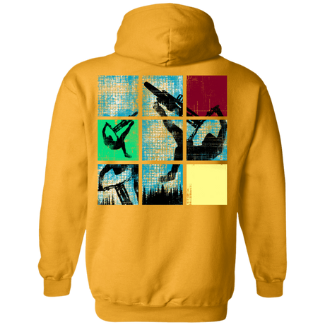 Sweatshirts Gold / S Grid Ride Back Print Pullover Hoodie