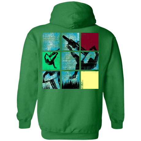 Sweatshirts Irish Green / S Grid Ride Back Print Pullover Hoodie