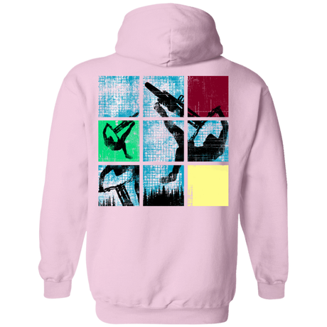 Sweatshirts Light Pink / S Grid Ride Back Print Pullover Hoodie