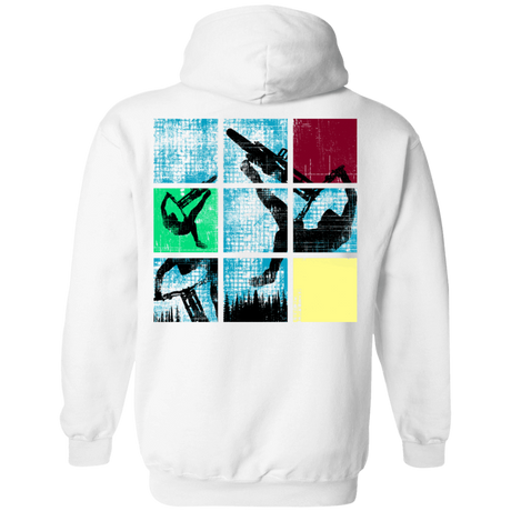 Sweatshirts White / S Grid Ride Back Print Pullover Hoodie