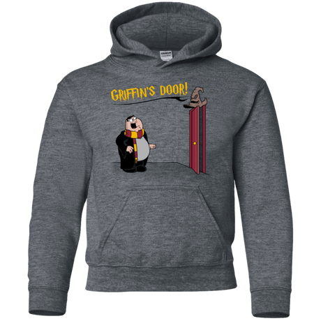 Sweatshirts Dark Heather / YS Griffins Door Youth Hoodie