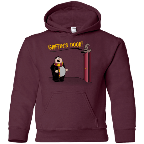 Sweatshirts Maroon / YS Griffins Door Youth Hoodie