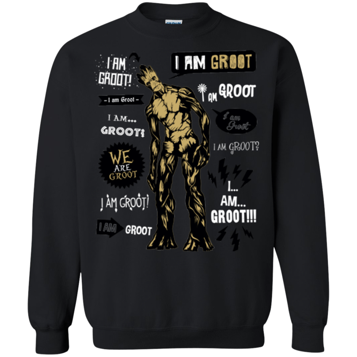 Sweatshirts Black / Small Groot Famous Quotes Crewneck Sweatshirt