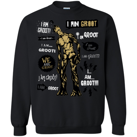 Sweatshirts Black / Small Groot Famous Quotes Crewneck Sweatshirt