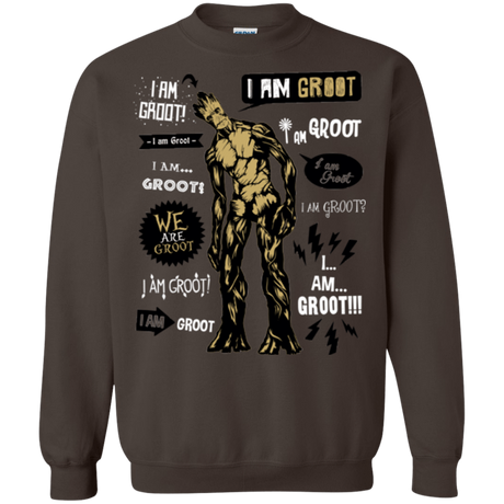 Sweatshirts Dark Chocolate / Small Groot Famous Quotes Crewneck Sweatshirt