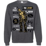 Sweatshirts Dark Heather / Small Groot Famous Quotes Crewneck Sweatshirt