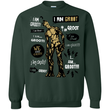 Sweatshirts Forest Green / Small Groot Famous Quotes Crewneck Sweatshirt