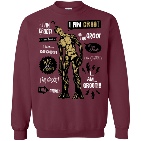 Sweatshirts Maroon / Small Groot Famous Quotes Crewneck Sweatshirt