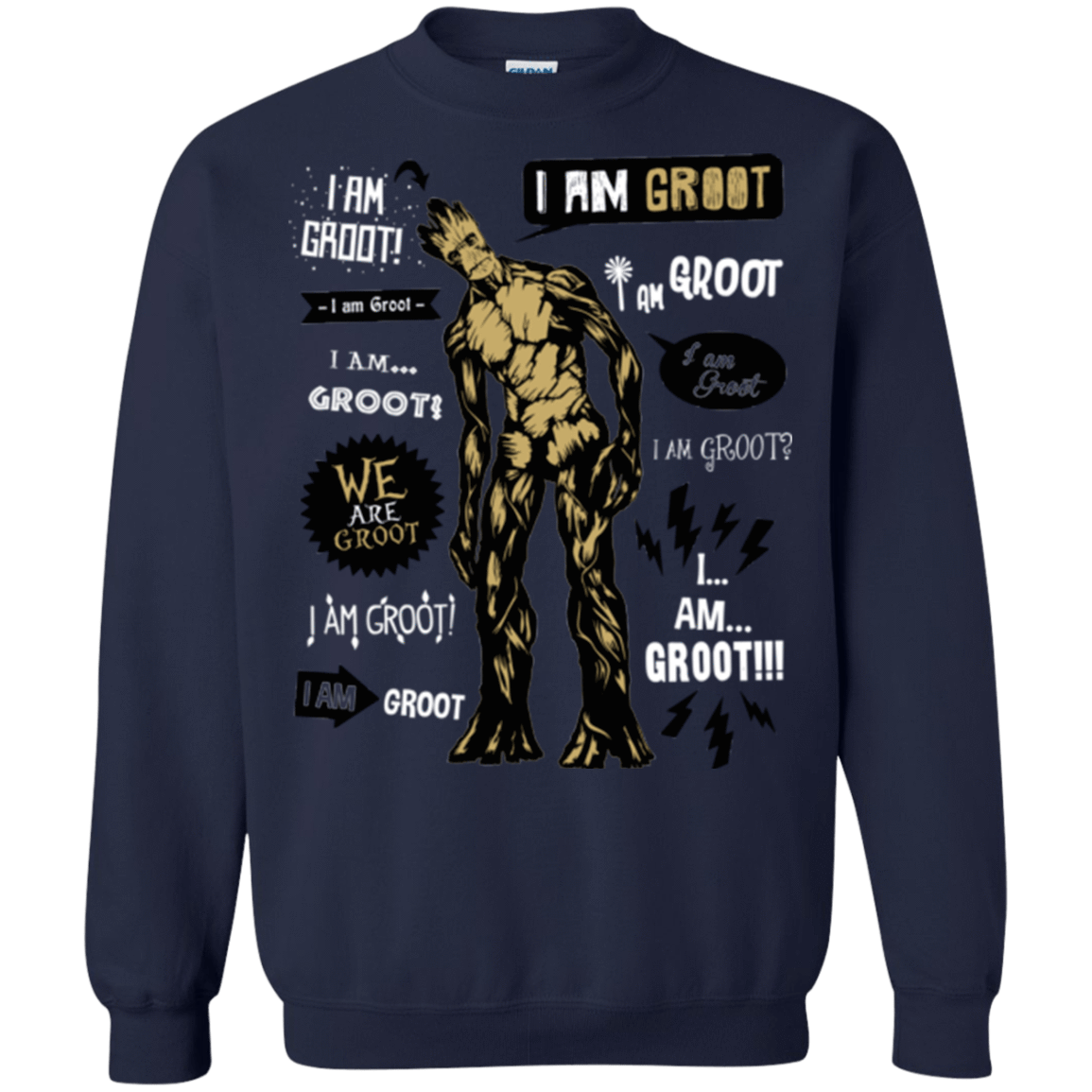 Sweatshirts Navy / Small Groot Famous Quotes Crewneck Sweatshirt