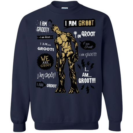 Sweatshirts Navy / Small Groot Famous Quotes Crewneck Sweatshirt