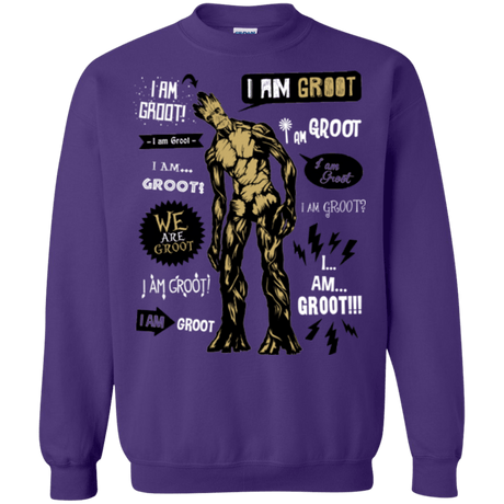Sweatshirts Purple / Small Groot Famous Quotes Crewneck Sweatshirt