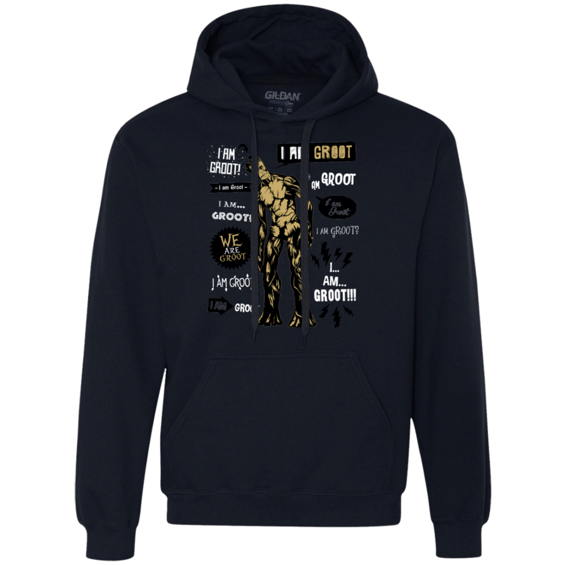 Sweatshirts Navy / Small Groot Famous Quotes Premium Fleece Hoodie