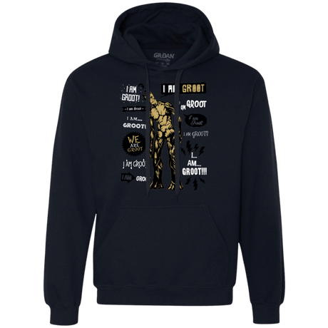 Sweatshirts Navy / Small Groot Famous Quotes Premium Fleece Hoodie