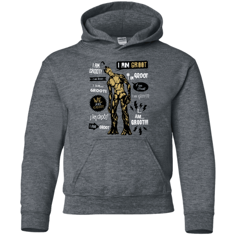Sweatshirts Dark Heather / YS Groot Famous Quotes Youth Hoodie