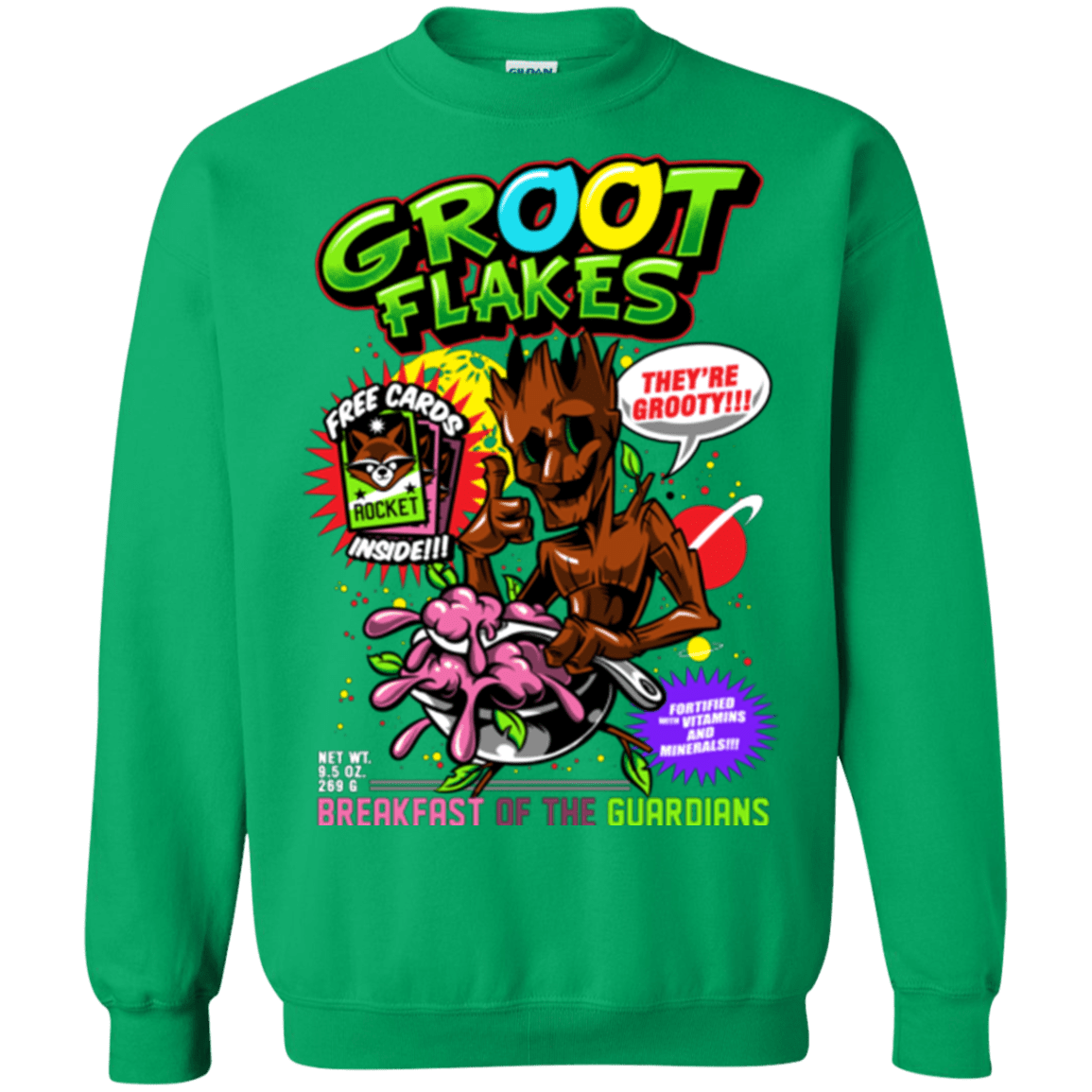 Sweatshirts Irish Green / Small Groot Flakes Crewneck Sweatshirt