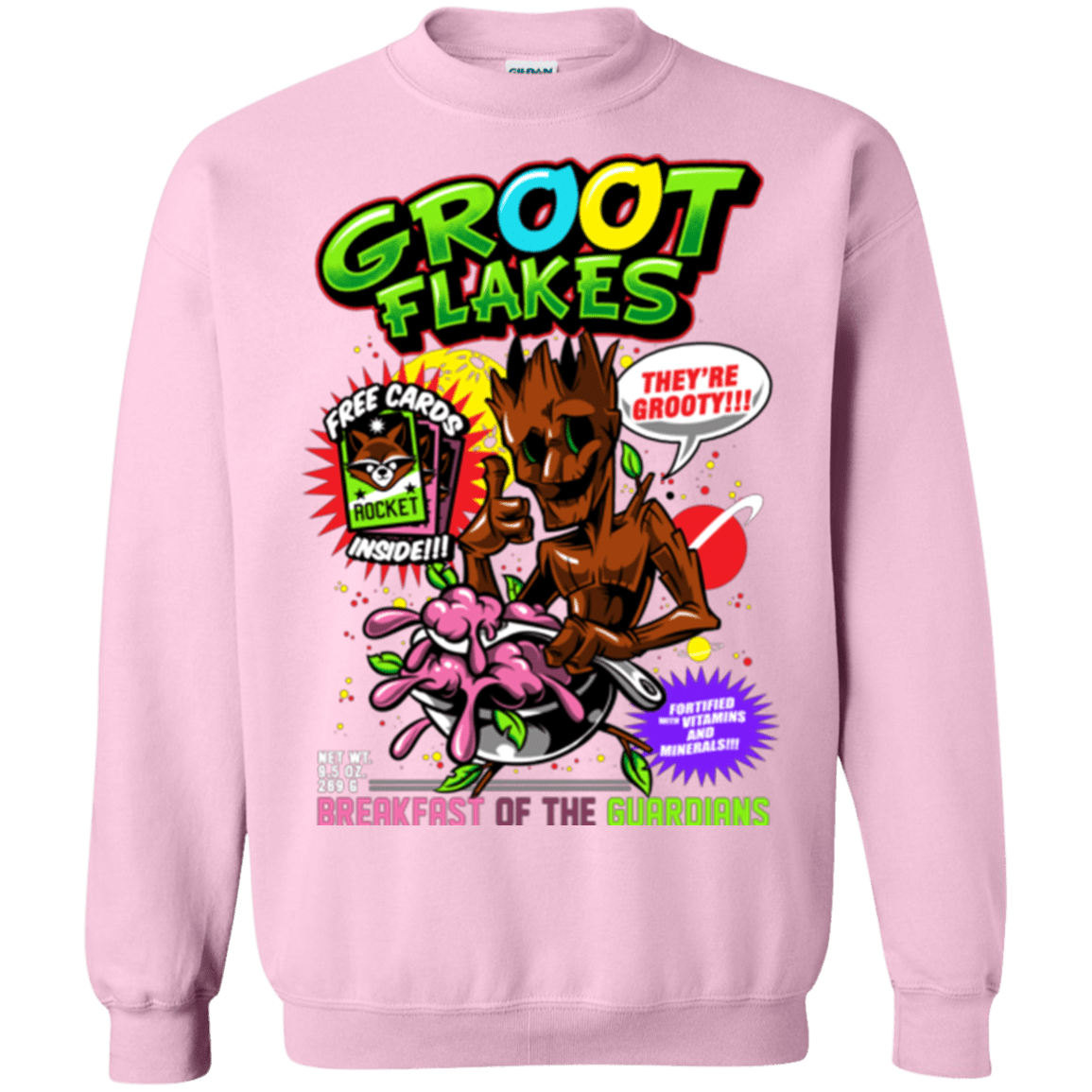 Sweatshirts Light Pink / Small Groot Flakes Crewneck Sweatshirt