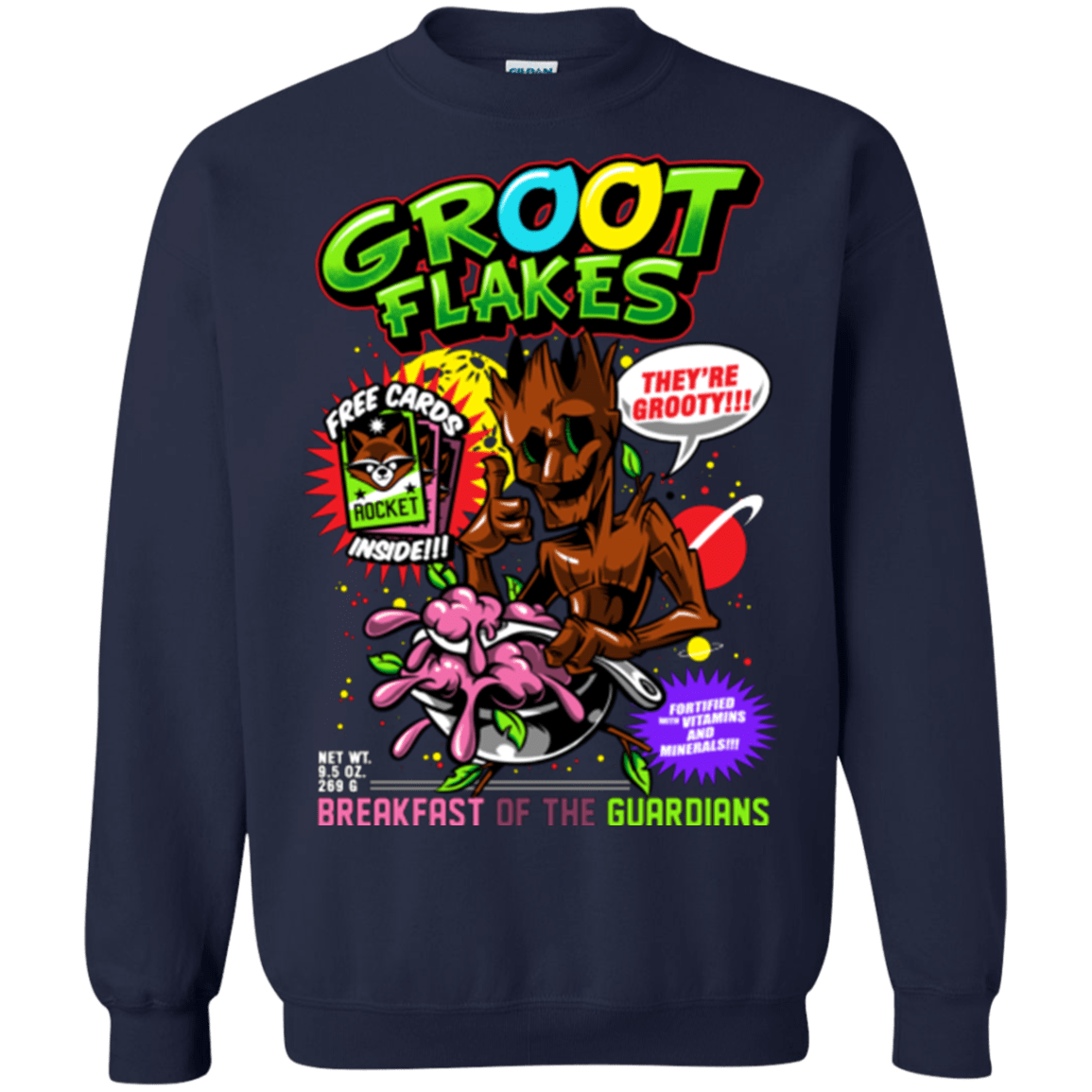 Sweatshirts Navy / Small Groot Flakes Crewneck Sweatshirt