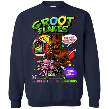 Sweatshirts Navy / Small Groot Flakes Crewneck Sweatshirt