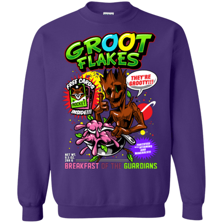 Sweatshirts Purple / Small Groot Flakes Crewneck Sweatshirt