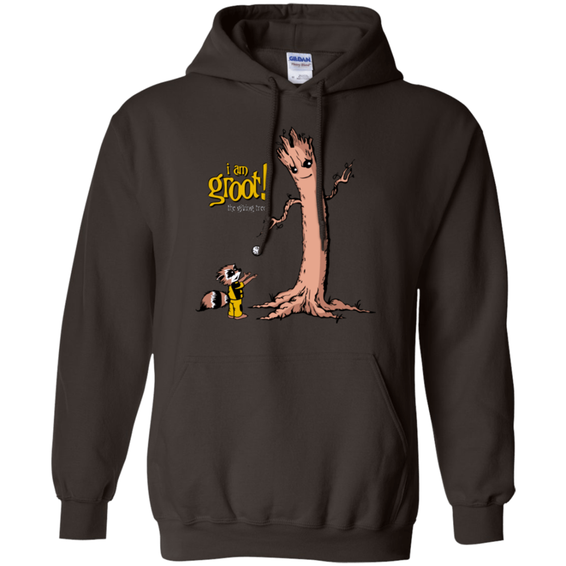 Sweatshirts Dark Chocolate / Small Groot Is Giving Pullover Hoodie