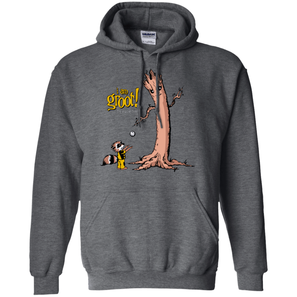 Sweatshirts Dark Heather / Small Groot Is Giving Pullover Hoodie