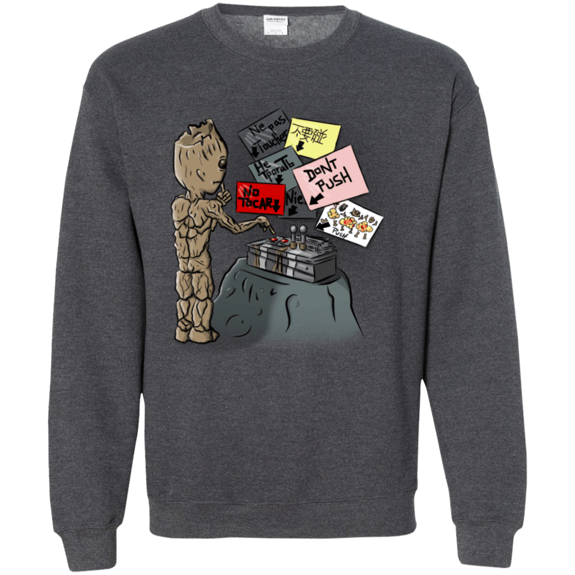 Sweatshirts Dark Heather / S Groot No Touch Crewneck Sweatshirt