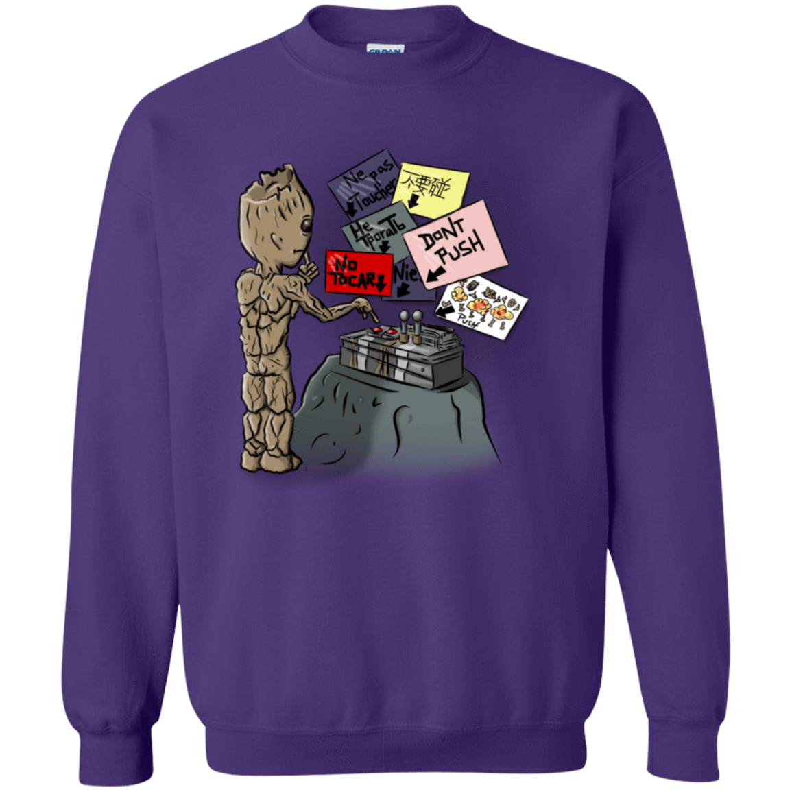 Sweatshirts Purple / S Groot No Touch Crewneck Sweatshirt