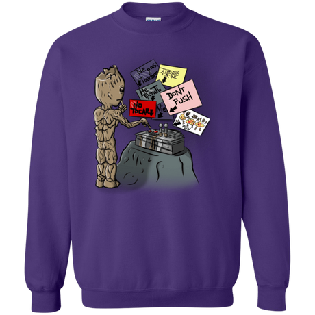 Sweatshirts Purple / S Groot No Touch Crewneck Sweatshirt