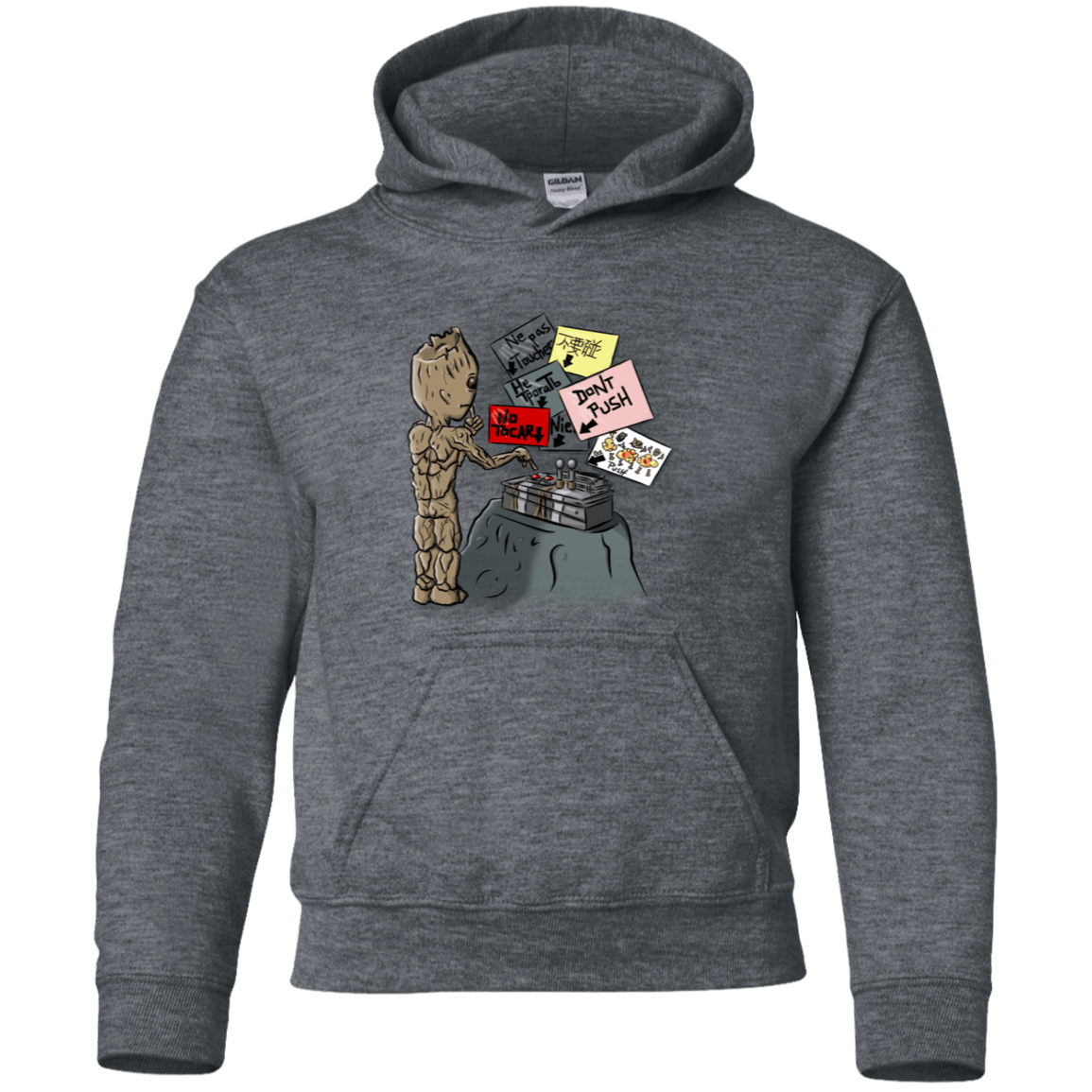 Sweatshirts Dark Heather / YS Groot No Touch Youth Hoodie