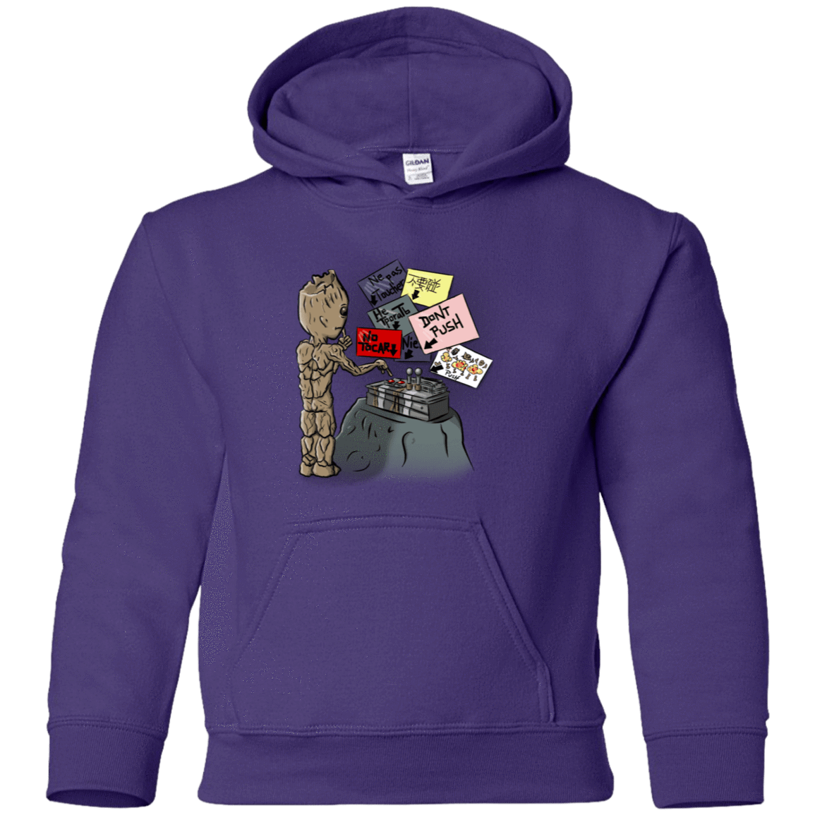 Sweatshirts Purple / YS Groot No Touch Youth Hoodie