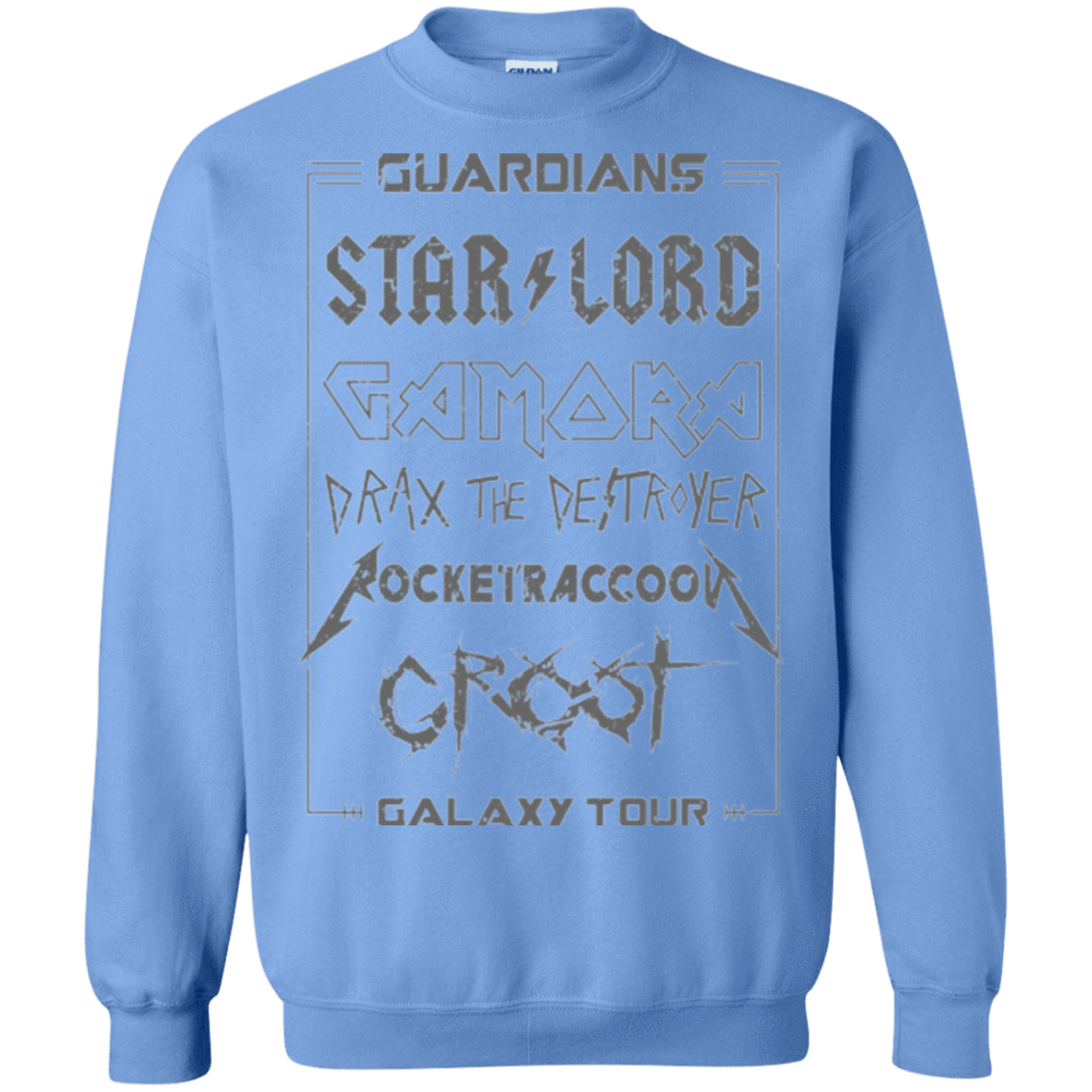 Sweatshirts Carolina Blue / Small Guardians Galaxy Tour Grunge Crewneck Sweatshirt