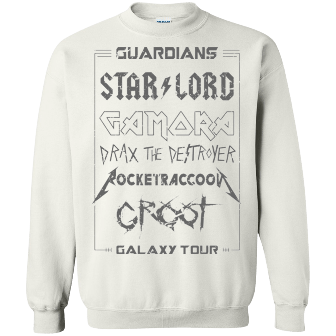 Sweatshirts White / Small Guardians Galaxy Tour Grunge Crewneck Sweatshirt