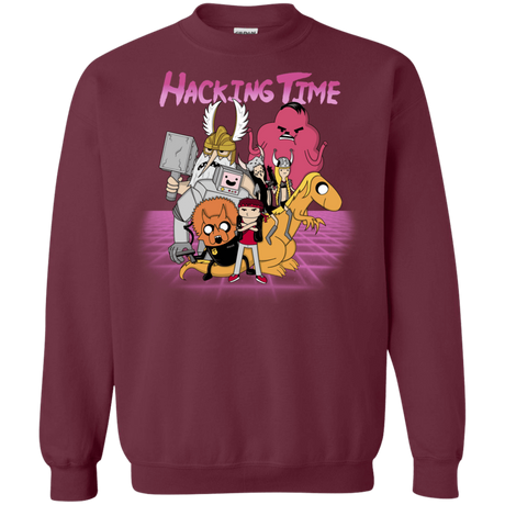Sweatshirts Maroon / S HACKING TIME Crewneck Sweatshirt