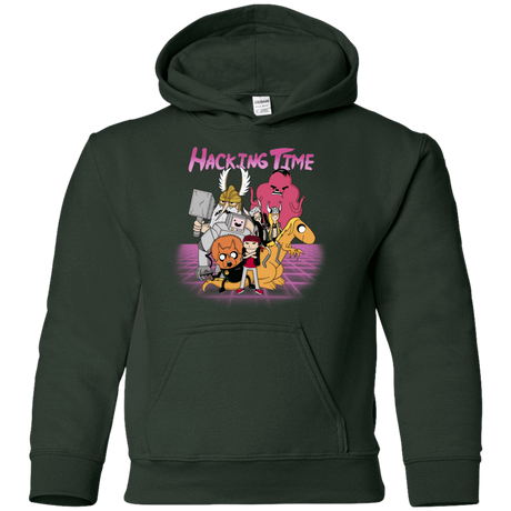 Sweatshirts Forest Green / YS HACKING TIME Youth Hoodie