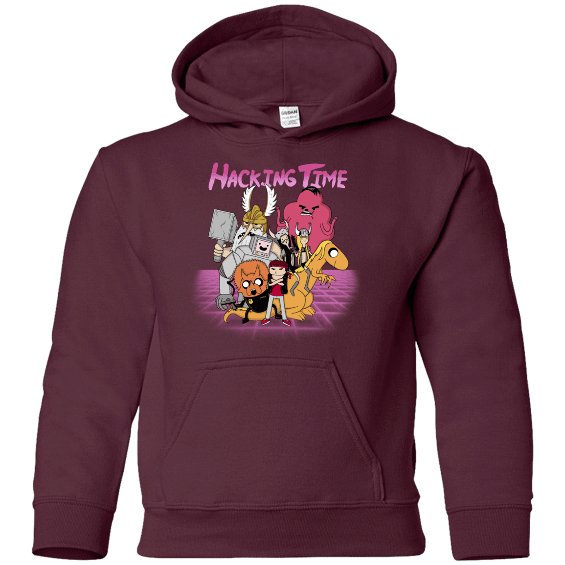 Sweatshirts Maroon / YS HACKING TIME Youth Hoodie
