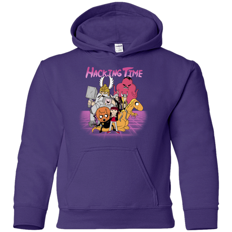 Sweatshirts Purple / YS HACKING TIME Youth Hoodie