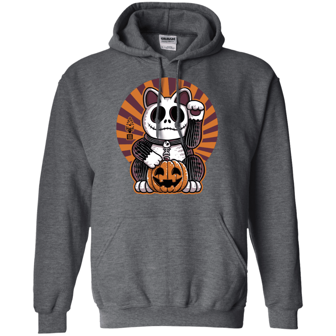 Sweatshirts Dark Heather / S Halloween Neko Pullover Hoodie