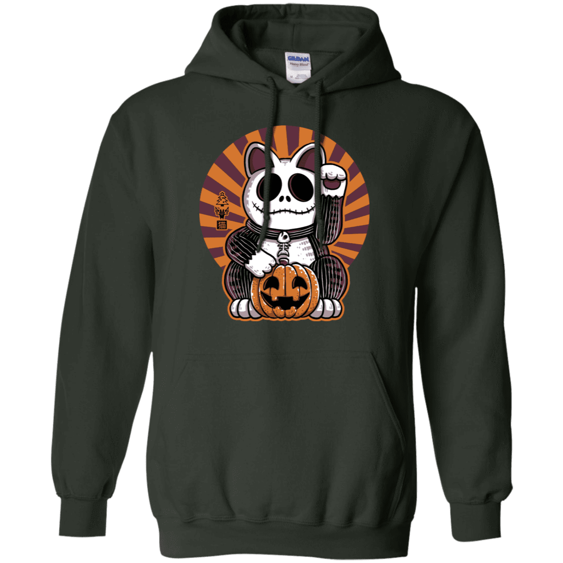 Sweatshirts Forest Green / S Halloween Neko Pullover Hoodie