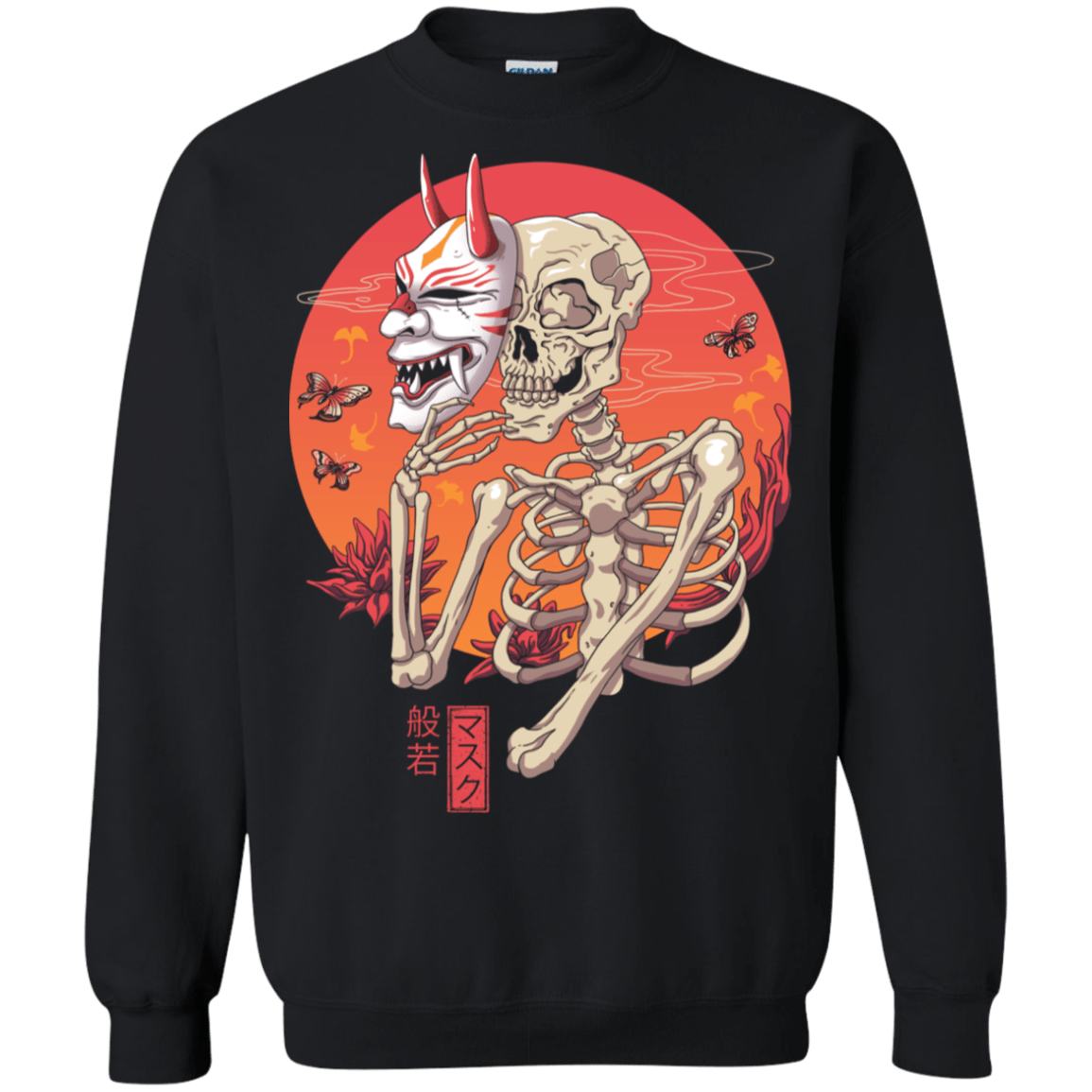 Sweatshirts Black / S Hannya Yokai Mask Crewneck Sweatshirt