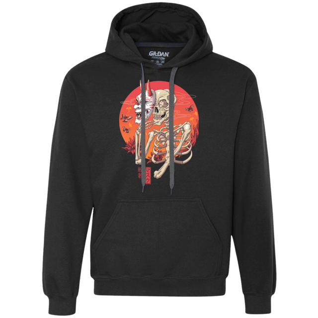 Sweatshirts Black / S Hannya Yokai Mask Premium Fleece Hoodie