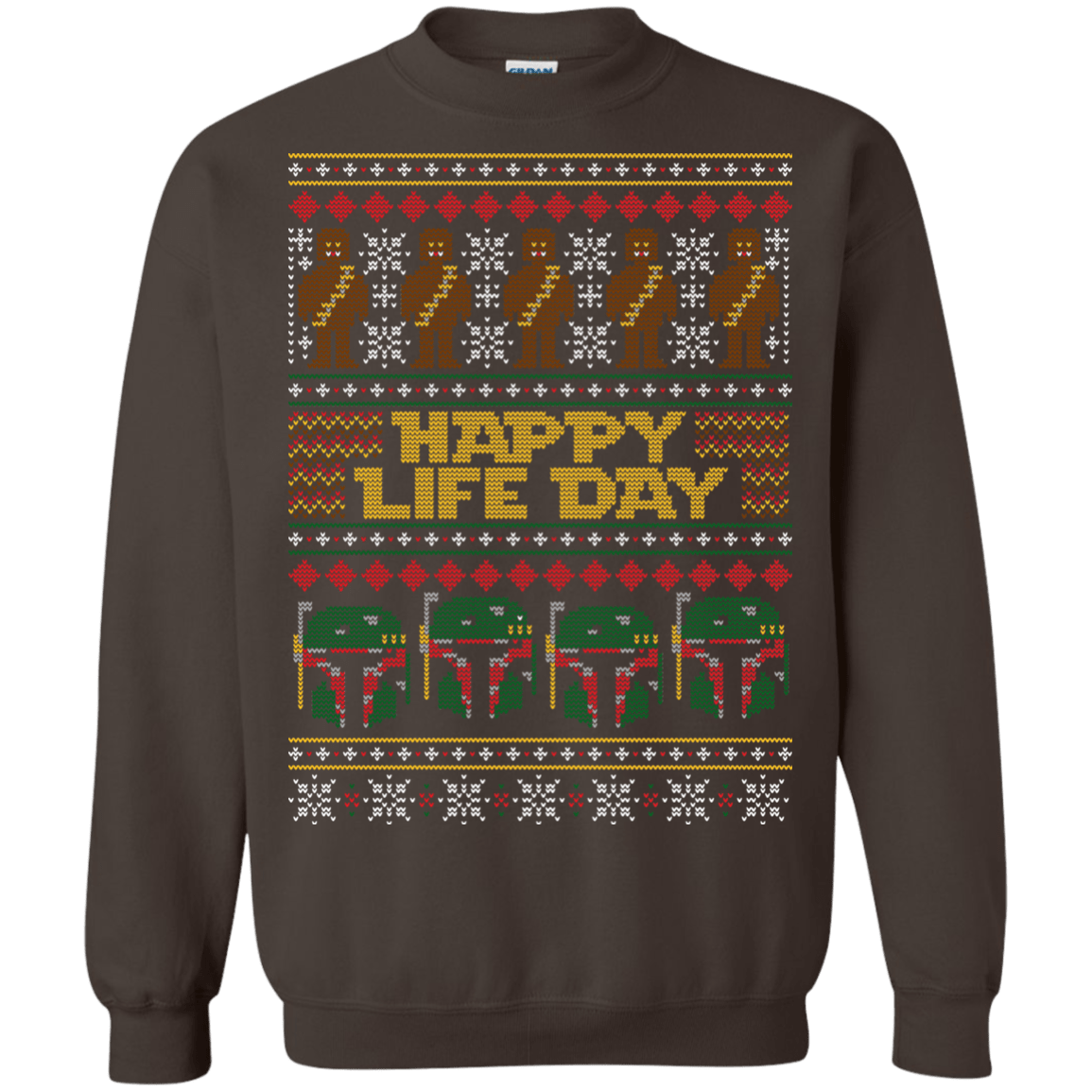 Sweatshirts Dark Chocolate / Small Happy Life Day Crewneck Sweatshirt