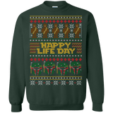 Sweatshirts Forest Green / Small Happy Life Day Crewneck Sweatshirt