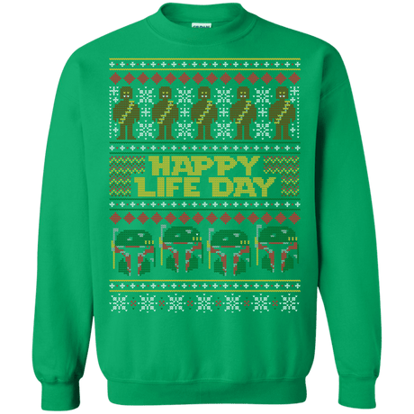 Sweatshirts Irish Green / Small Happy Life Day Crewneck Sweatshirt