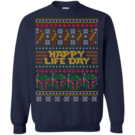 Sweatshirts Navy / Small Happy Life Day Crewneck Sweatshirt